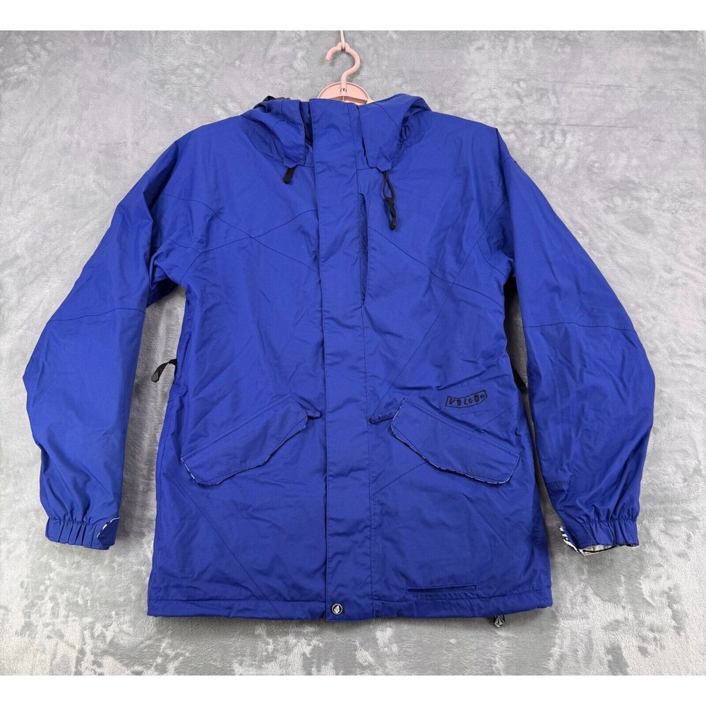 Volcom Nimbus Jacket Womens Small P Blue Let It Storm Hooded Ski Winter